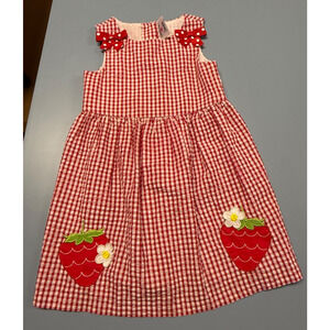 Counting Daisies Toddler Girls Sz 4T Strawberry Bows Dress, 3158